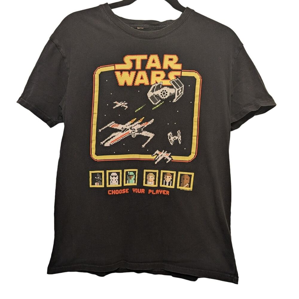 Star Wars Large Retro Gaming Black Graphic T-Shirt Choose‎ Your Player